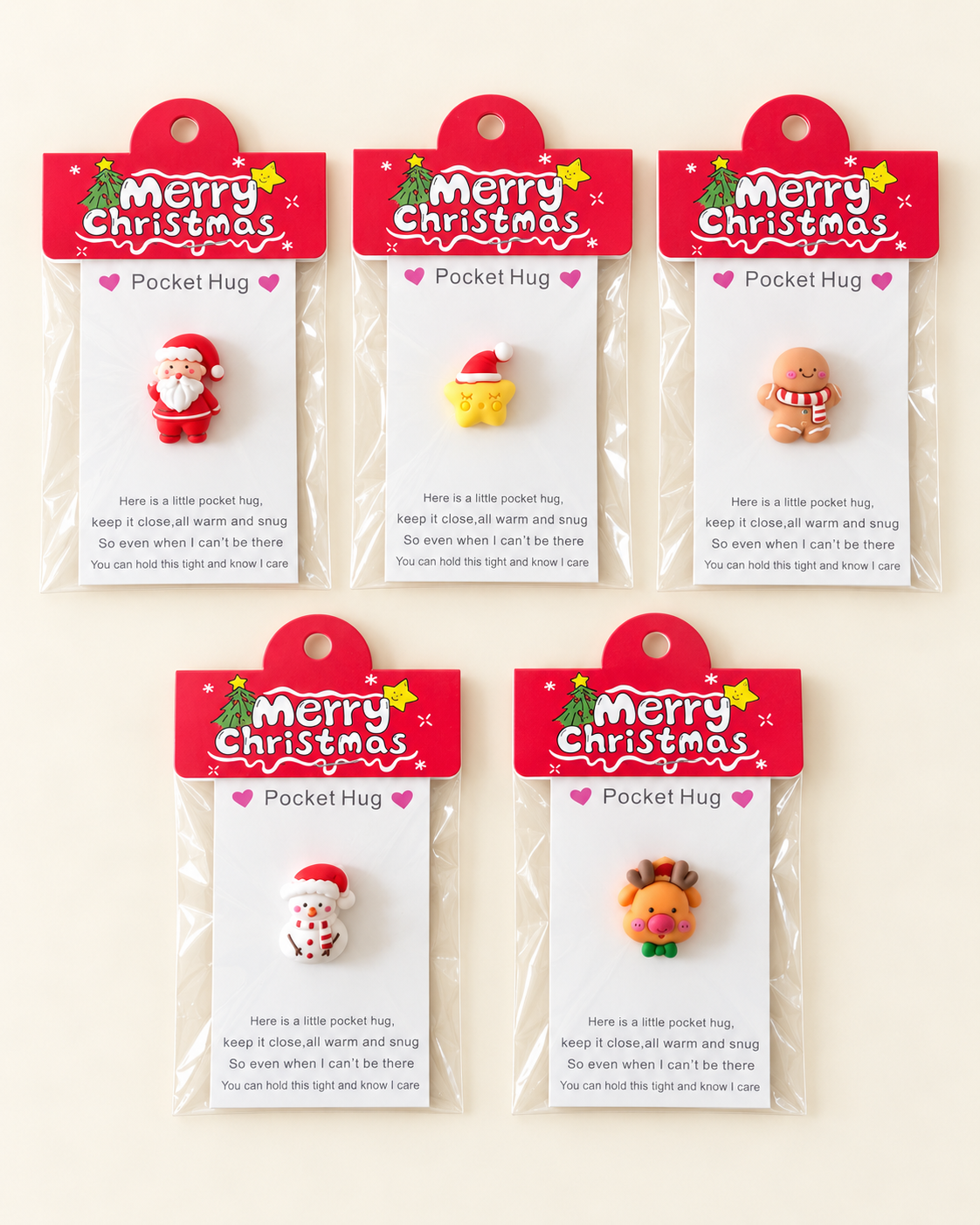 Christmas Pocket Hug Gift | Festive Santa, Snowman & Reindeer