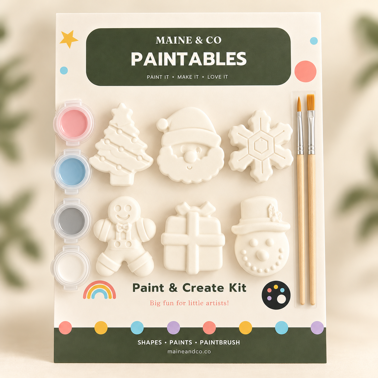 Paint Your Own Christmas Plaster Shapes Kit