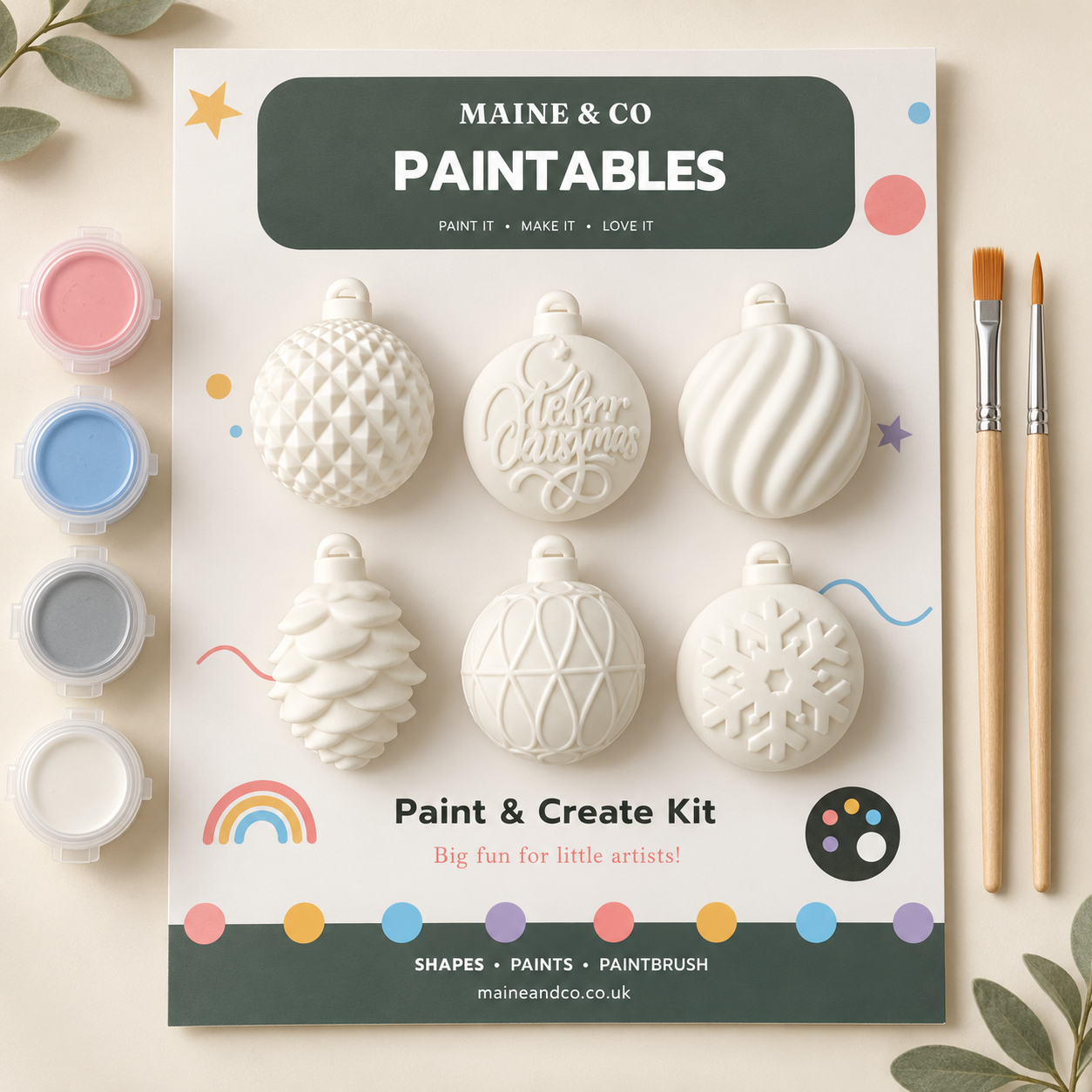 Christmas Bauble Paint & Create Kit | Maine & Co
