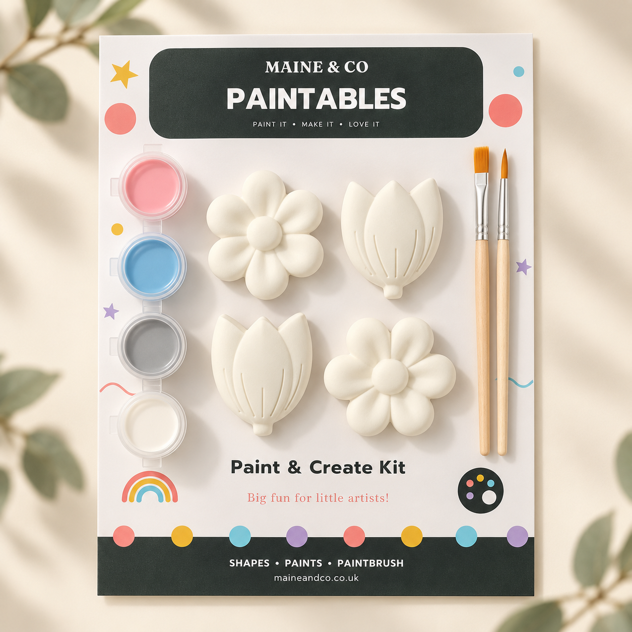 Paintable Sunflower and Tulip Shapes Set | Maine & Co